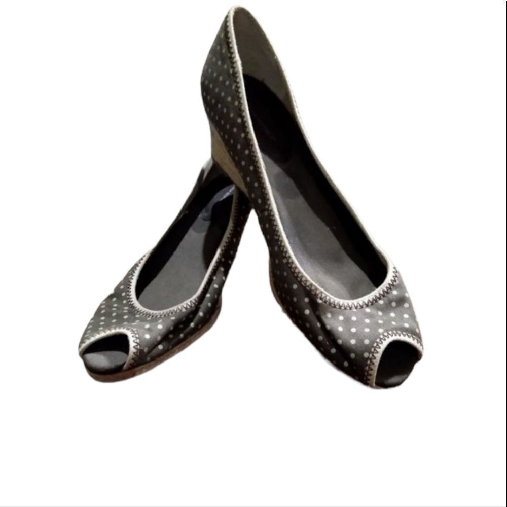 Banana Republic gray polka dot espadrilles 9 1/2